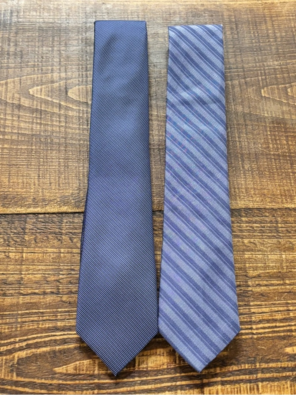 Calvin Klein Blue Necktie Duo - Solid and Striped
